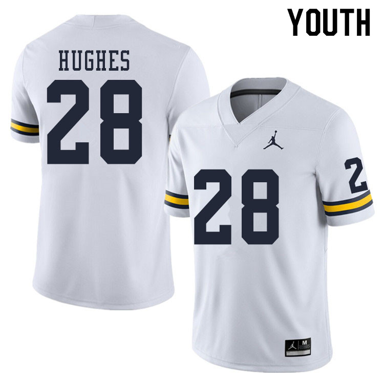 Youth #28 Danny Hughes Michigan Wolverines College Football Jerseys Sale-White